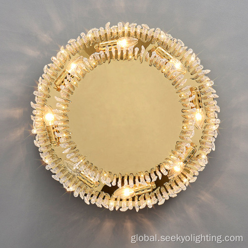  Golden ceiling canopy crystal pendant luxury ceiling lamp Supplier